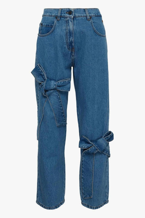 Jeans Blu Donna con Nodi