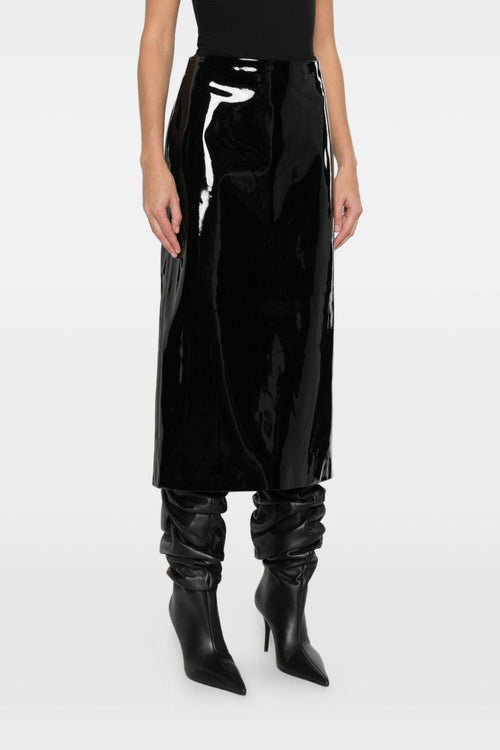 Gonna Nero Donna Midi Lucida