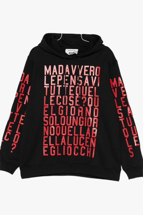 Felpa Nero Donna Stampa Grafica