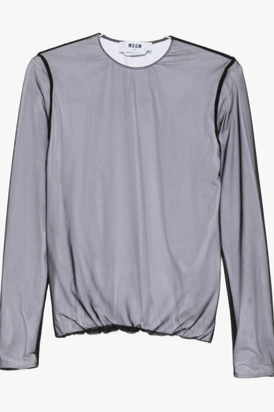 Top Nero-Bianco Donna a Strati