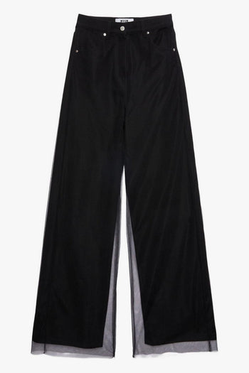 Pantalone Nero Donna con Tulle - 4