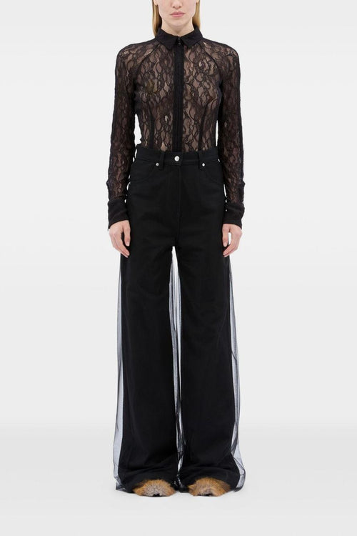 Pantalone Nero Donna con Tulle