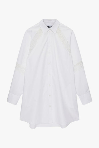 Abito Pannelli Pizzo Donna Bianco