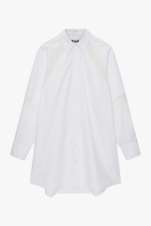 Abito Pannelli Pizzo Donna Bianco