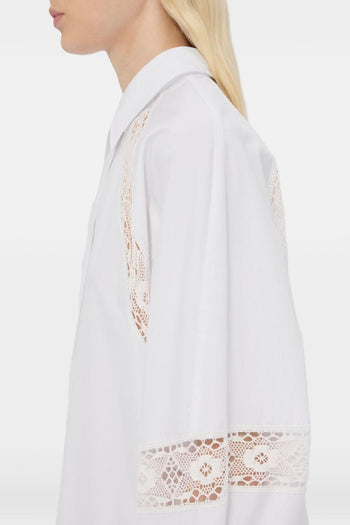 Abito Pannelli Pizzo Donna Bianco - 5