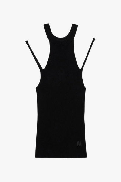 Top Spalline Sottili Donna Nero