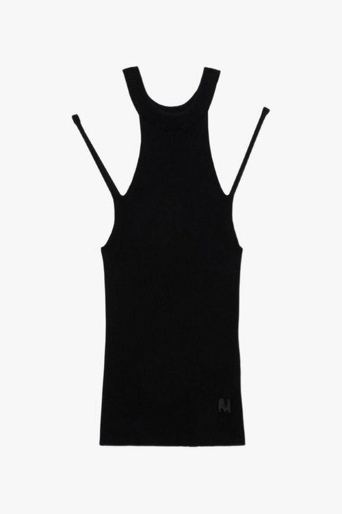 Top Spalline Sottili Donna Nero