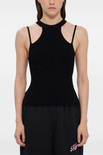 Top Spalline Sottili Donna Nero - 3