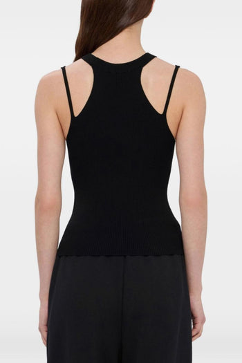 Top Spalline Sottili Donna Nero - 4