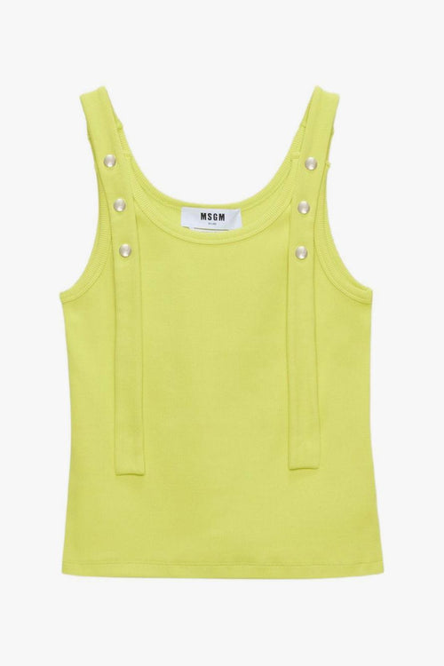 Top Dettaglio Borchie Donna Giallo