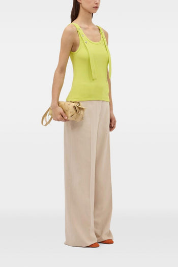 Top Dettaglio Borchie Donna Giallo - 2