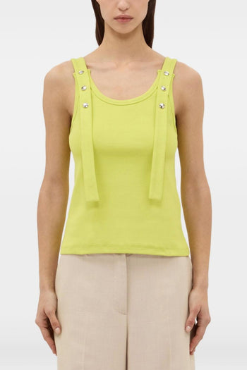 Top Dettaglio Borchie Donna Giallo - 4