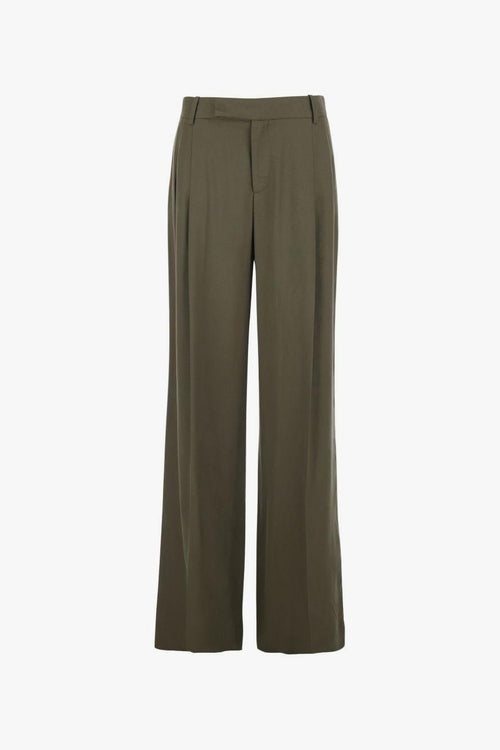 Pantalone Plissettato Donna Verde