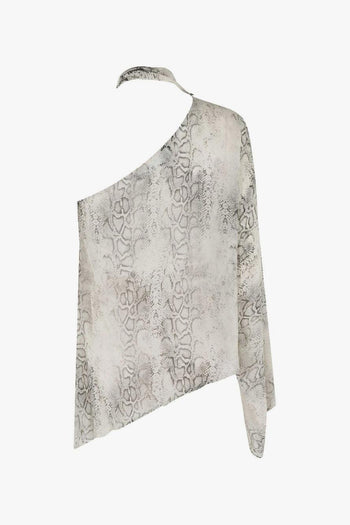 Blusa Animalier Donna Beige-Grigio - 2