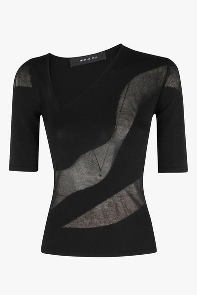Maglia Semi-Trasparente Donna Nero