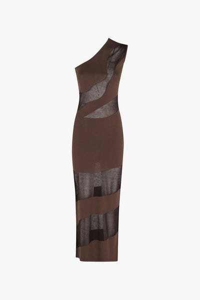 Abito Semi-Trasparente Donna Marrone