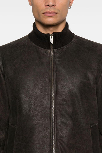 Giubbotto Marrone Uomo Pelle con Pistagna - 4