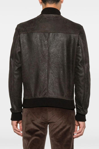Giubbotto Marrone Uomo Pelle con Pistagna - 5