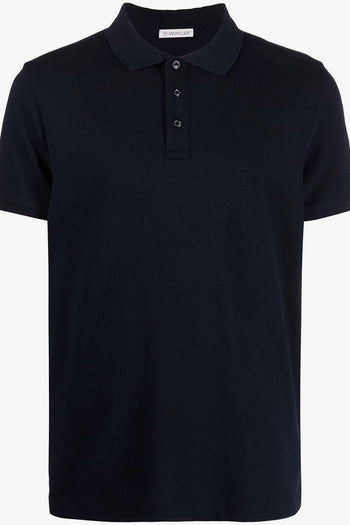 Uomo Polo Blu Colletto a Tre Bottoni - 10