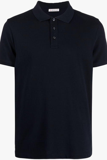 Uomo Polo Blu Colletto a Tre Bottoni - 5