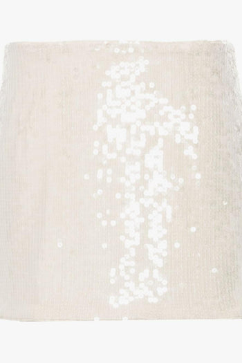 Gonna Beige Donna Corta Paillettes All Over - 5