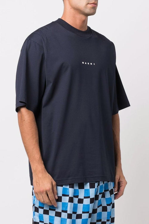 T-shirt Blu Uomo Micro Logo