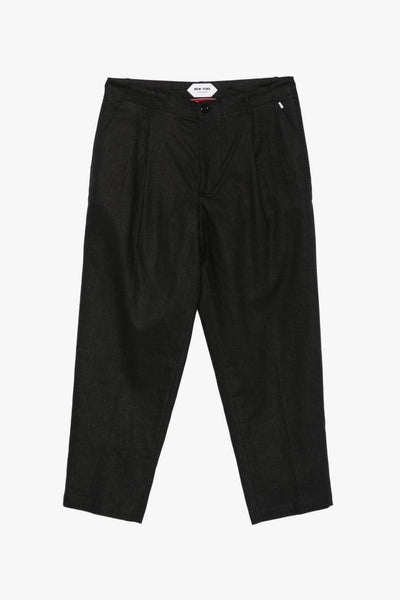 New York Pantalone Doppia Pince Uomo Nero