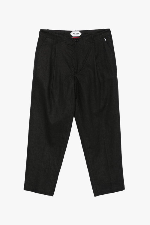 New York Pantalone Doppia Pince Uomo Nero
