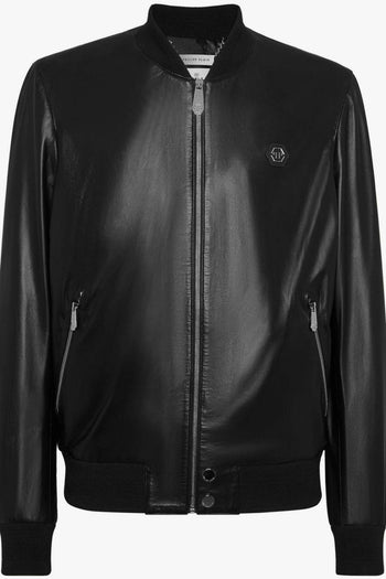 Giubbotto Nero Uomo Bomber Pelle - 5