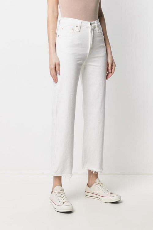 Jeans Blu Donna Ribcage Straight Alla Caviglia