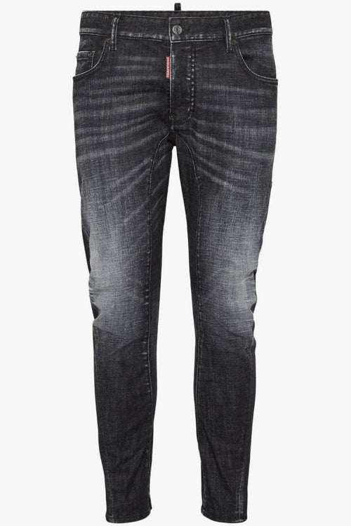 2 Jeans Nero Uomo Skinny con Sbaffature