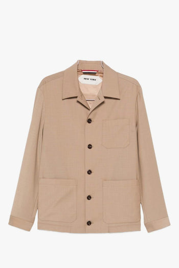New York Camicia Tasche Applicate Uomo Beige - 5