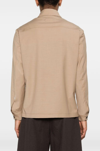 New York Camicia Tasche Applicate Uomo Beige - 3