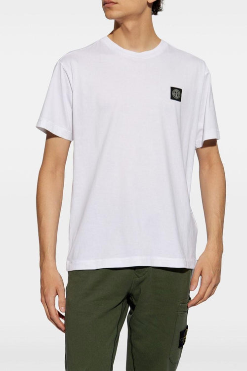 T-shirt Bianco Uomo Micro Patch Logo - 2