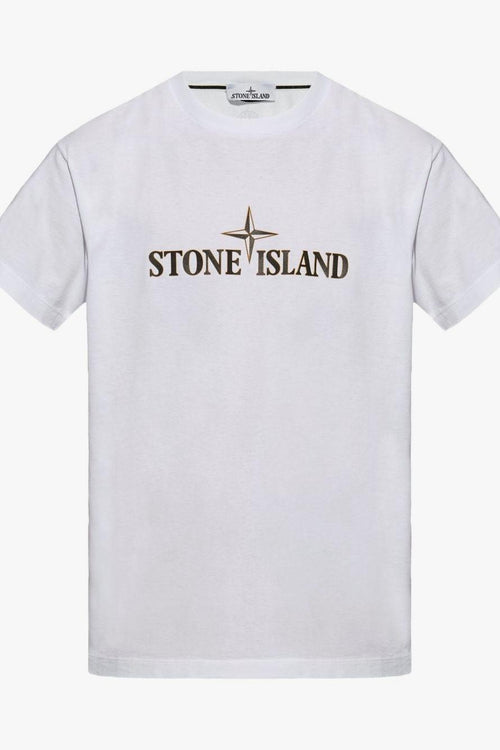 T-shirt Bianco Uomo Stampa Logo sul Petto