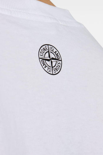 T-shirt Bianco Uomo Stampa Logo sul Petto - 3