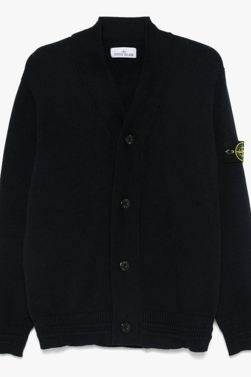 Cardigan Blu Uomo Patch Compass