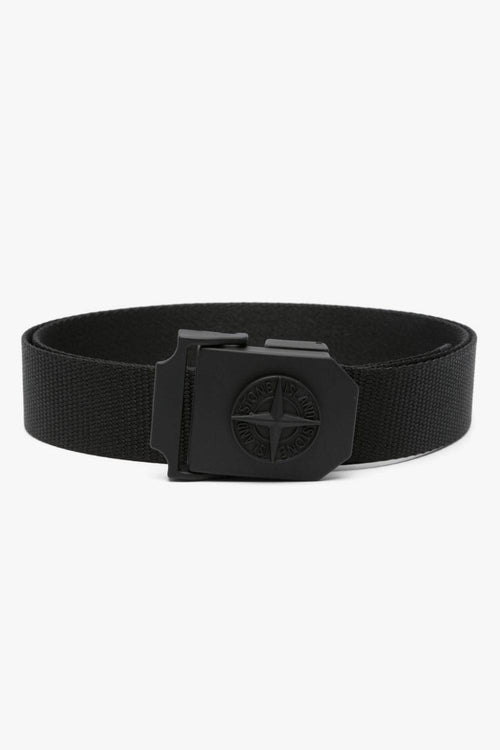 Cintura Nero Uomo Placca Logo Compass