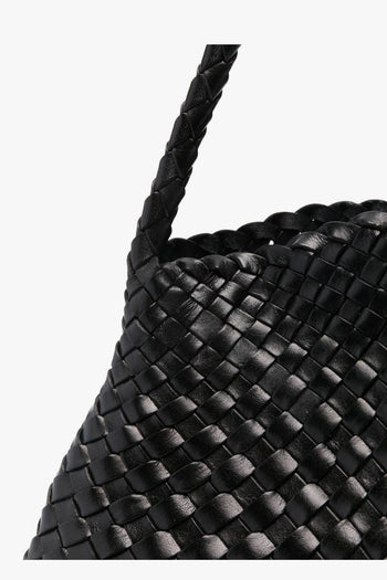 Borsa Nero Donna Motivo Intrecciato - 4