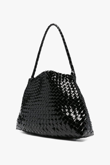 Borsa Nero Donna Motivo Intrecciato Lucido - 2