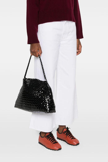 Borsa Nero Donna Motivo Intrecciato Lucido - 3