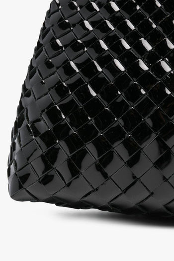 Borsa Nero Donna Motivo Intrecciato Lucido - 5