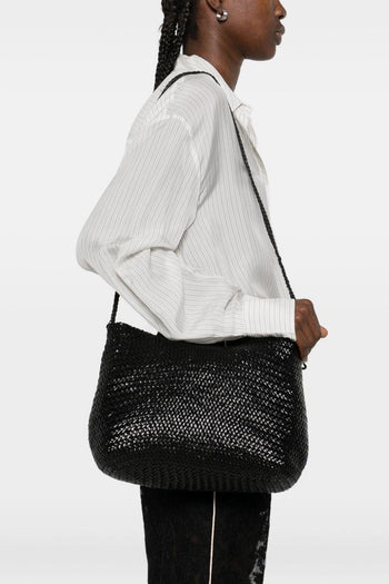 Borsa Nero Donna Pelle Intrecciata - 2