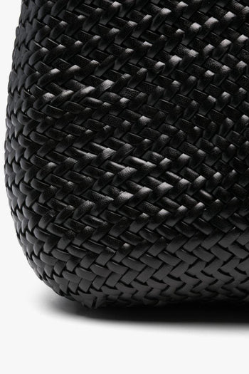Borsa Nero Donna Pelle Intrecciata - 5