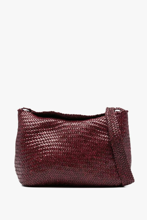 Borsa Bordeaux Donna Pelle Intrecciata