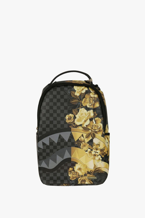 Zaino Floral Checkered Uomo Nero-Oro