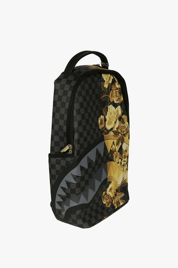 Zaino Floral Checkered Uomo Nero-Oro - 3