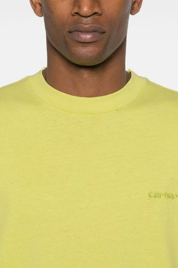 T-shirt Giallo Uomo Ricamo Micro Logo - 4