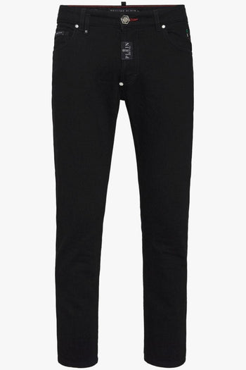 Jeans Nero Uomo Bottone Logo Hexagon - 5