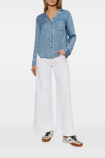 Jeans Gamba Ampia Donna Bianco - 2